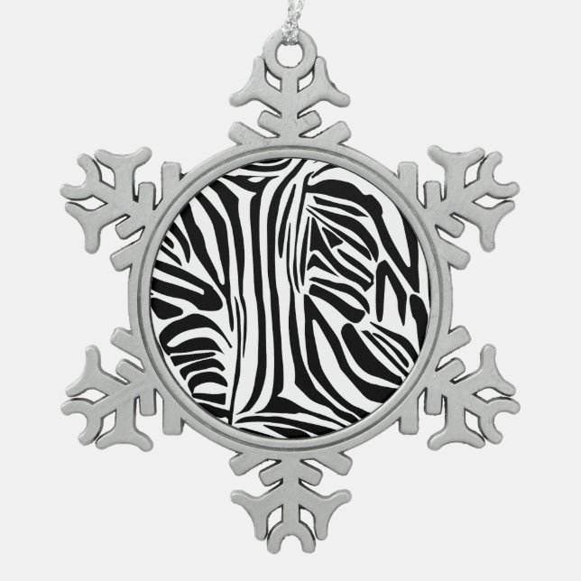Ornement Flocon De Neige Modèle Zèbre (Devant)