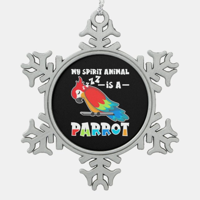 Ornement Flocon De Neige Mon Animal Spirit Est Un Perroquet (Devant)