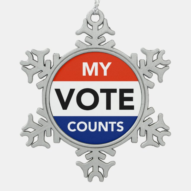 Ornement Flocon De Neige Mon compte de vote (Devant)