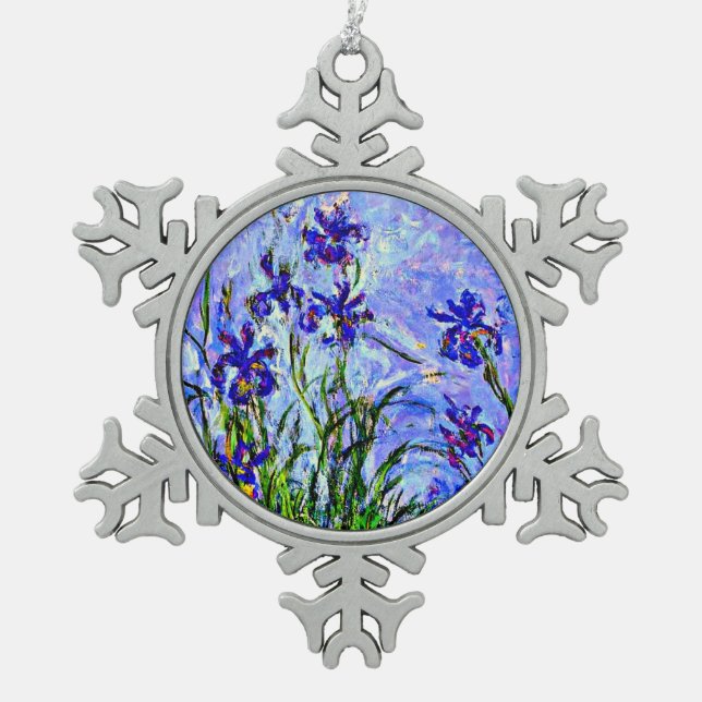 Ornement Flocon De Neige Monet - Lilac Irises, (Devant)