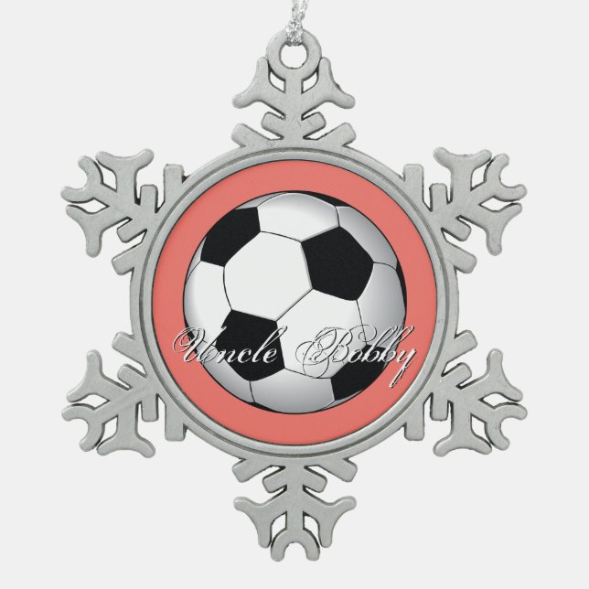 Ornement Flocon De Neige Monogramme budget sport de football incroyable (Devant)