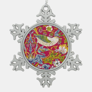 Ornement Flocon De Neige Morris Voleur de Fraises Rouge Framboise Citron Fl