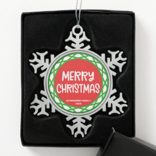 Ornement Flocon De Neige Motif de Noël rétro Flocon de neige
