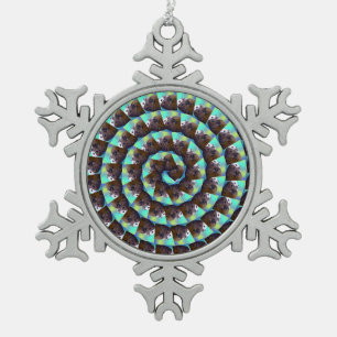Ornement Flocon De Neige Motif de porc de la Guinée spirale,