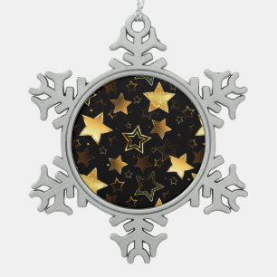 Ornement Flocon De Neige Motif sans couture avec étoiles d'or