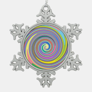 Ornement Flocon De Neige Motif tourbillon arc-en-ciel coloré