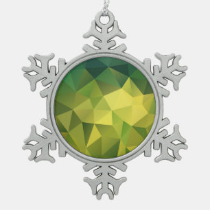 Ornement Flocon De Neige Motif vert jaune