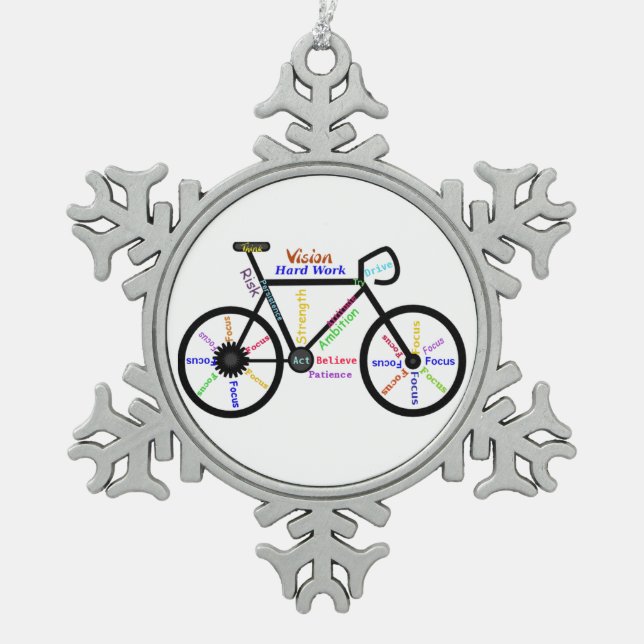 Ornement Flocon De Neige Mots Motivationnels Vélo pour Vélos Sport (Devant)