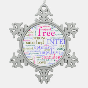 Ornement Flocon De Neige Mots stimulants