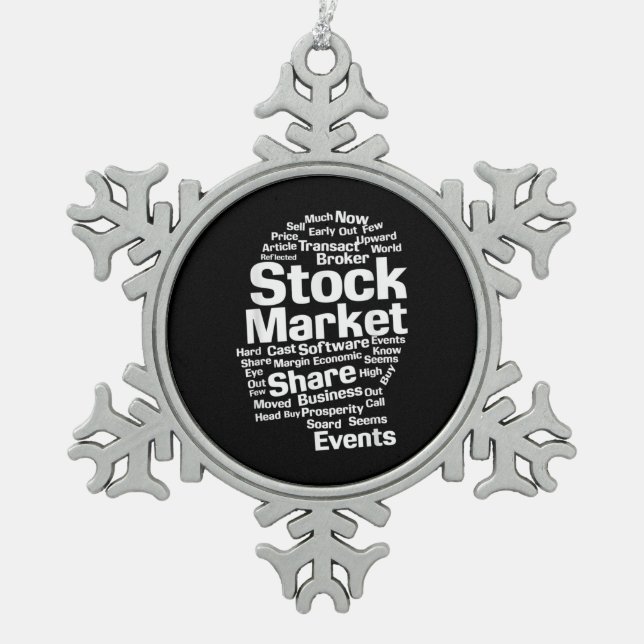 Ornement Flocon De Neige Mots Stocks investisseurs (Devant)