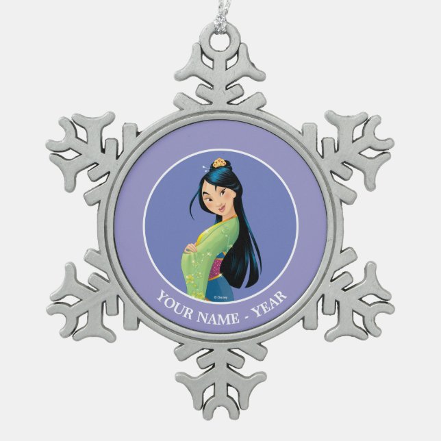 Ornement Flocon De Neige Mulan| Mains croisées Ajouter votre nom (Devant)