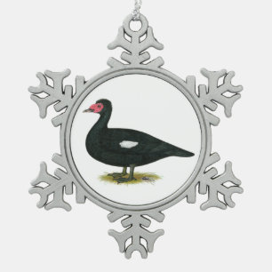 Ornement Flocon De Neige Muscovy Black Drake