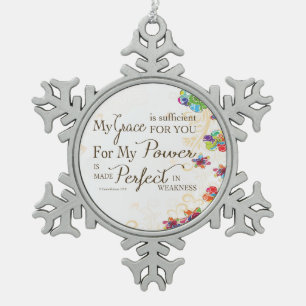 Ornement Flocon De Neige My Grace is Sufficient