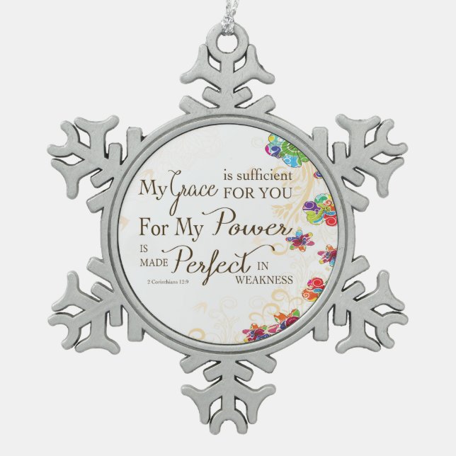 Ornement Flocon De Neige My Grace is Sufficient (Devant)