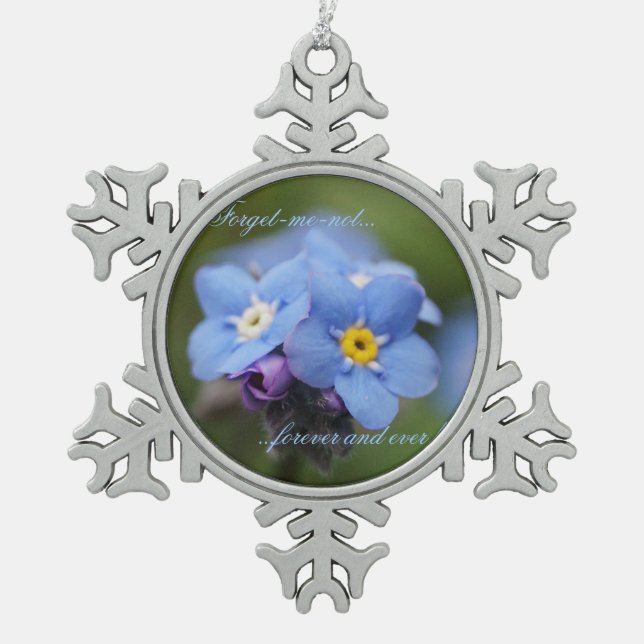 Ornement Flocon De Neige Myosotis à tout jamais ! (Devant)