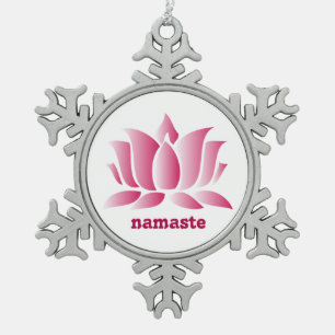 Ornement Flocon De Neige namaste rose de lotus de yoga