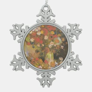 Ornement Flocon De Neige Nature morte florale de Van Gogh Coquelicots rouge