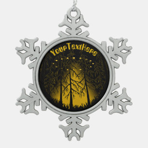 Ornement Flocon De Neige Navire extra-terrestre de Noël de l'OVNI