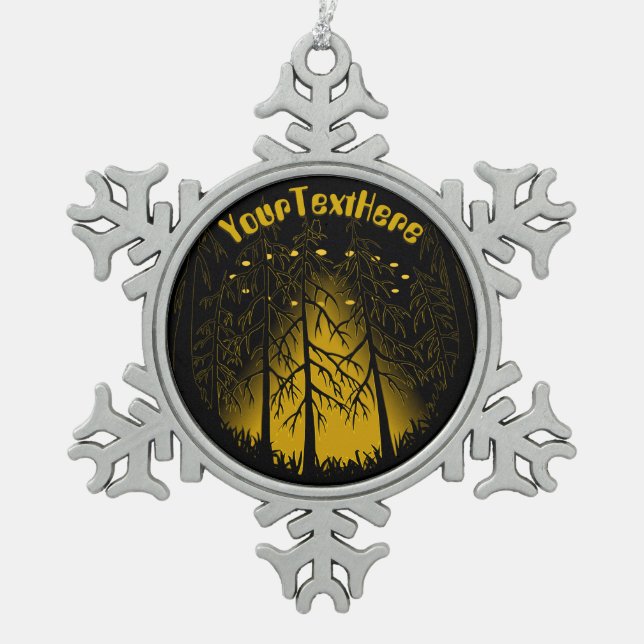 Ornement Flocon De Neige Navire extra-terrestre de Noël de l'OVNI (Devant)