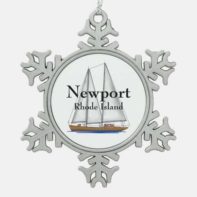 Ornement Flocon De Neige Newport Île de Rhode (Devant)