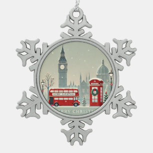 Ornement Flocon De Neige Noël à Londres Big Ben et Londres festive