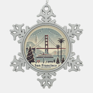Ornement Flocon De Neige Noël à San Francisco - Golden Gate Bridge
