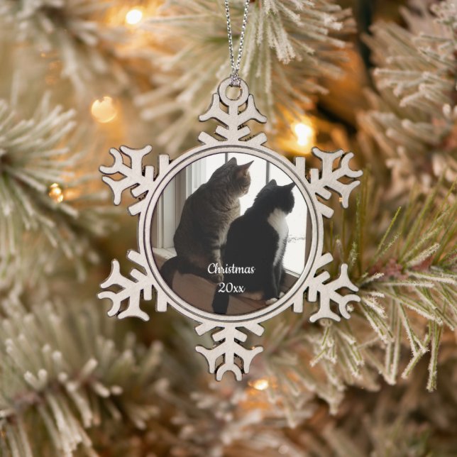 Ornement Flocon De Neige Noël du chat (Arbre)