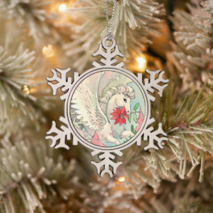 Ornement Flocon De Neige Noël du Cheval à ailes blanches