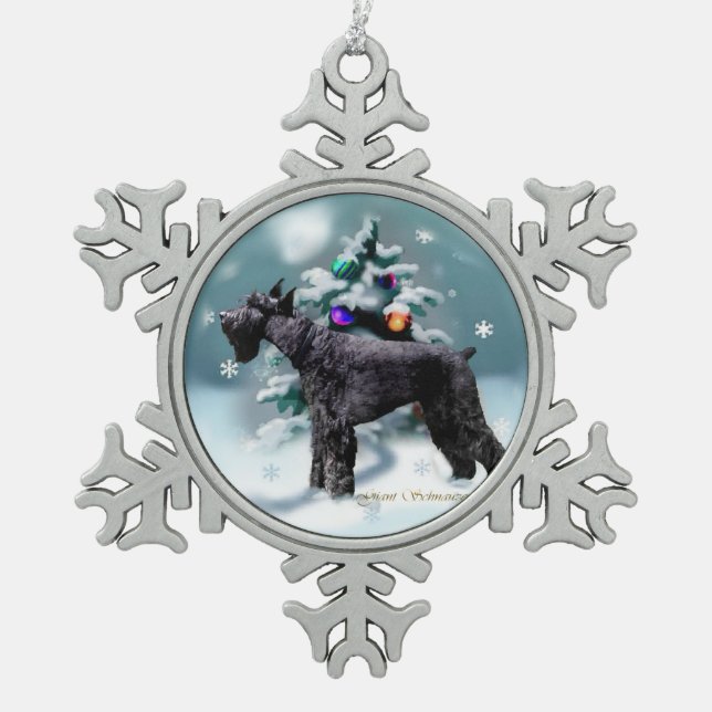 Ornement Flocon De Neige Noël du géant Schnauzer (Devant)