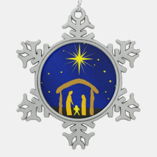 Ornement Flocon De Neige Noël Jésus dans un ornam de flocon de neige