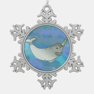 Ornement Flocon De Neige Noël Narwhal pour la charité