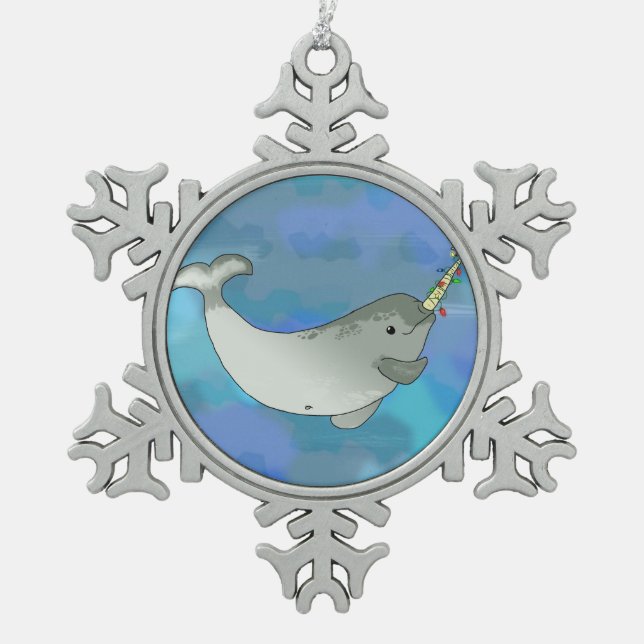 Ornement Flocon De Neige Noël Narwhal pour la charité (Devant)