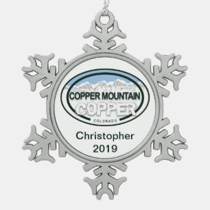 Ornement Flocon De Neige Noël Personnalisé en Cuivre Mountain Colorado