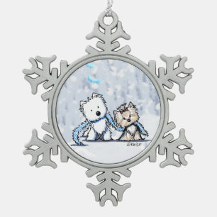 Ornement Flocon De Neige Noël Terriers Westie & Yorkie Ornament