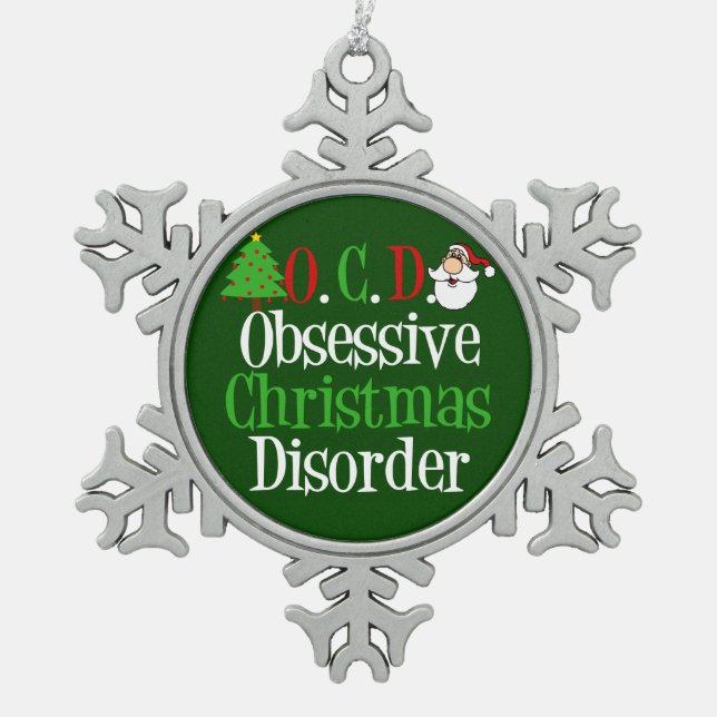 Ornement Flocon De Neige Noël vert drôle (Devant)