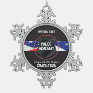Ornement Flocon De Neige Nom personnalisé, diplôme de l'académie de police