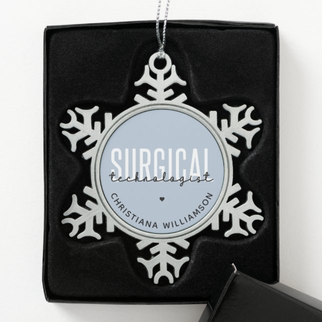 Ornement Flocon De Neige Nom personnalisé Technologue chirurgical Med Surg  (Boîte)