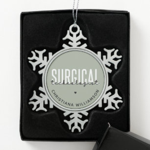 Ornement Flocon De Neige Nom personnalisé Technologue chirurgical Med Surg 