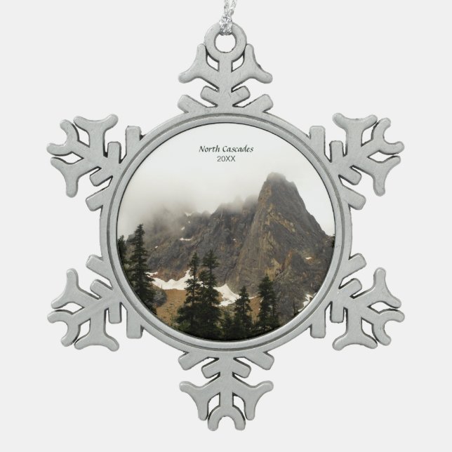 Ornement Flocon De Neige North Cascades Mountain Photo (Devant)