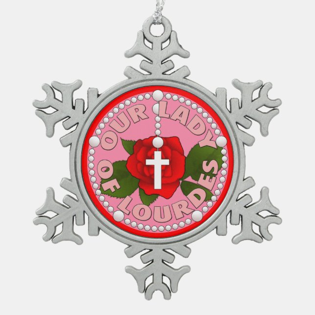 Ornement Flocon De Neige Notre Madame de Lourdes (Devant)