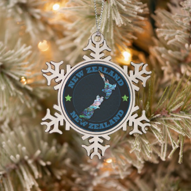 ORNEMENT FLOCON DE NEIGE NOUVELLE ZÉLANDE CARTE SIMPLE PAUA (Arbre)