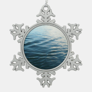 Ornement Flocon De Neige Nuances d'eau bleue Photographie de la nature Abst