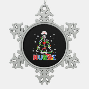 Ornement Flocon De Neige Nurse Christmas Tree Stéthoscope RNLPN Scrub