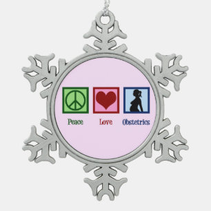 Ornement Flocon De Neige Obstétrique d'amour de paix