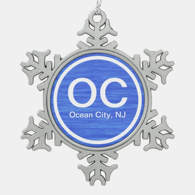 Ornement Flocon De Neige OC Ocean City New Jersey Beach Noël (Devant)