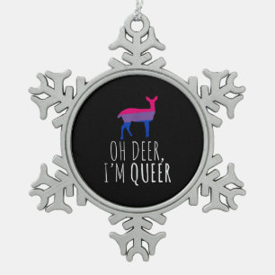 Ornement Flocon De Neige Oh Cerf Drôle Fierté Bisexuelle Gay Lesbienne Desi