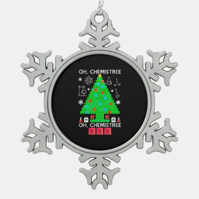 Ornement Flocon De Neige Oh Chemistree Chemist Tree Funny Science Noël (Devant)
