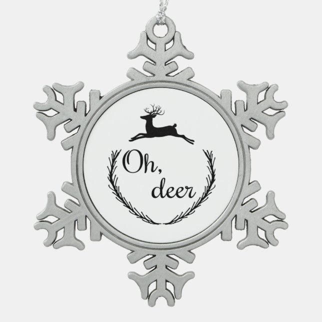 Ornement Flocon De Neige Oh Deer Funny Style Design  (Devant)