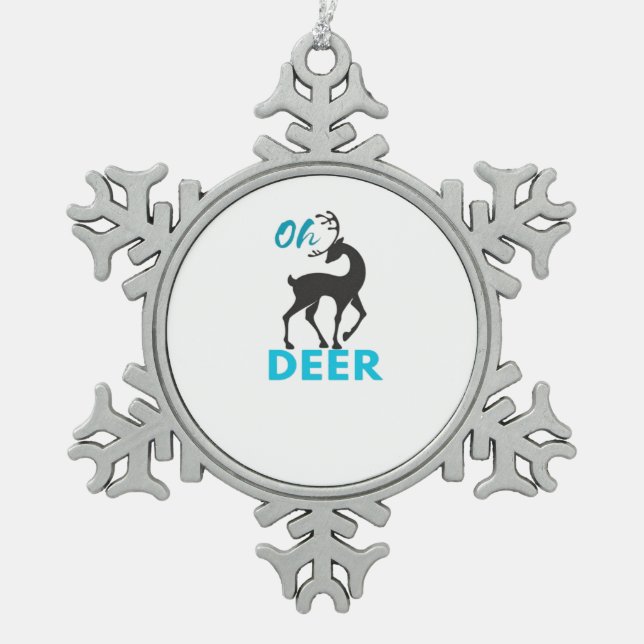 Ornement Flocon De Neige Oh Deer Minimal Design  (Devant)