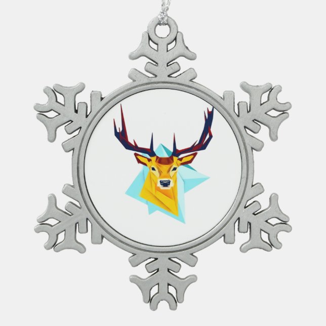 Ornement Flocon De Neige Oh Deer Minimal Rustic Style  (Devant)